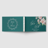 Blush Floral & Wreath - Teal/Silver Gästebuch (Voll)