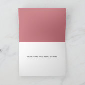 Blush Floral Wreath Wedding Danke Karte (Innenseite)