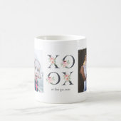 Blush Floral XOXO 4 Foto Collage Kaffeetasse (Mittel)