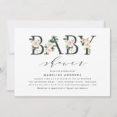 Blush Florals | Einladung der Babydusche (Vorderseite)