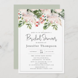 Blush Florals & Greenery Brautparty Einladung