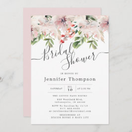 Blush Florals & Greenery Brautparty Einladung