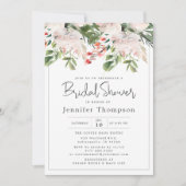 Blush Florals & Greenery Brautparty Einladung (Vorderseite)