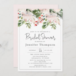 Blush Florals & Greenery Brautparty Einladung