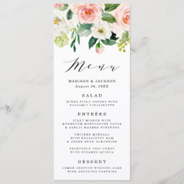 Blush Florals | Menü-Karte für Hochzeiten Menükarte