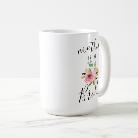 Blush Florals Mutter des Brautgeschenks 15oz Kaffeetasse (VorderseiteRechts)