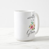Blush Florals Mutter des Groom Geschenks 15oz Kaffeetasse (VorderseiteRechts)