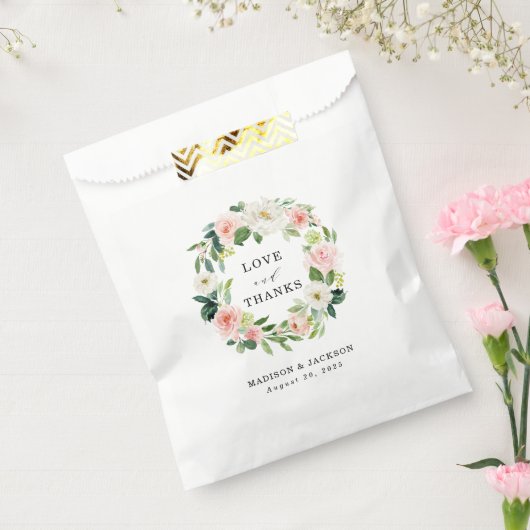 Blush Florals | Personalisierte Hochzeit Vielen Da Geschenktütchen (Versiegelt)