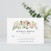 Blush Florals | RSVP-Hochzeitkarte RSVP Karte (Stehend Vorderseite)