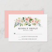 Blush Florals | RSVP-Hochzeitkarte RSVP Karte (Vorne/Hinten)