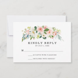 Blush Florals | RSVP-Hochzeitkarte RSVP Karte