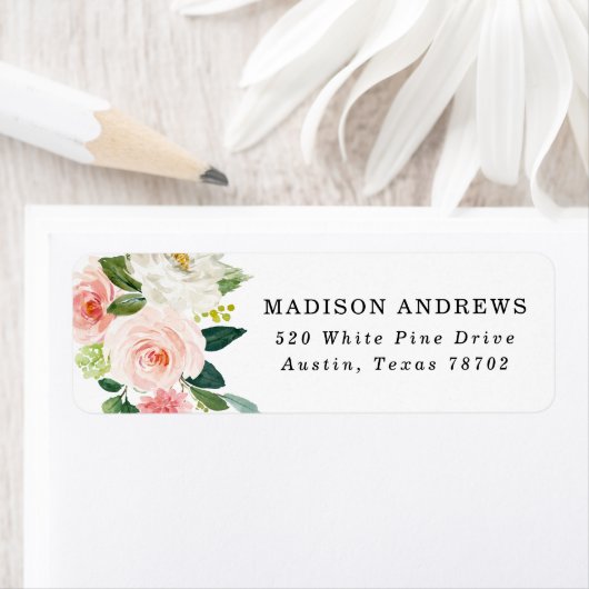 Blush Florals Rücksendeadresse (Insitu)