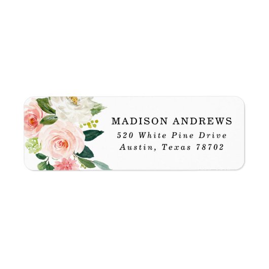 Blush Florals Rücksendeadresse (Vorne)