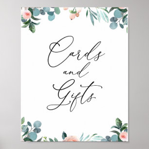 Blush Florals Tea Time Karten und Geschenke Zeiche Poster