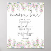 Blush Florals und Greenerity Mimosa Bar Sign Poster (Vorne)