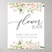 Blush Florals und Greenery Blume Bar Sign Poster (Vorne)
