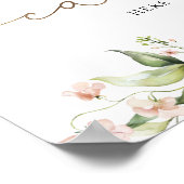 Blush Florals und Greenery Rezept Cards Zeichen Poster (Ecke)