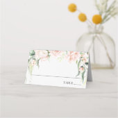 Blush Florals und Platzkarten des Grüns (Vorderseite)
