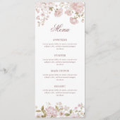 Blush Flowers Klassisches Menü Menükarte (Vorderseite)