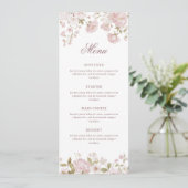 Blush Flowers Klassisches Menü Menükarte (Stehend Vorderseite)