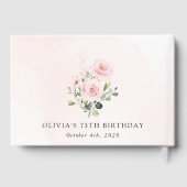 Blush Flowers, Pink Flowers, Boho, Birthday Gästebuch (Rückseite)