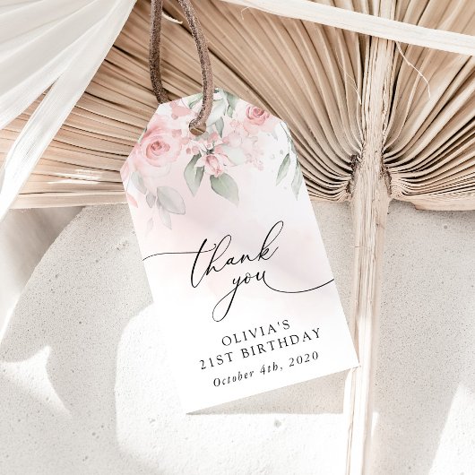 Blush Flowers, Pink Flowers, Boho, Birthday Geschenkanhänger