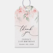 Blush Flowers, Pink Flowers, Boho, Birthday Geschenkanhänger (Vorderseite)