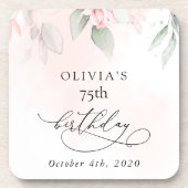 Blush Flowers, Pink Flowers, Boho, Birthday Getränkeuntersetzer (Vorderseite)