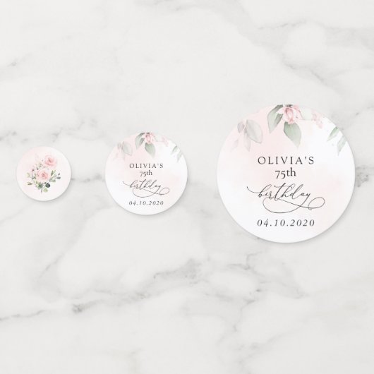 Blush Flowers, Pink Flowers, Boho, Birthday Konfetti (Rückseiten)