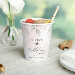 Blush Flowers, Pink Flowers, Boho, Birthday Pappbecher