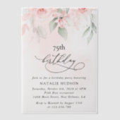 Blush Flowers, Pink Flowers, Boho, Birthday Pergament Einladungen (Vorderseite)