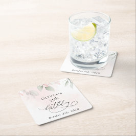 Blush Flowers, Pink Flowers, Boho, Birthday Rechteckiger Pappuntersetzer