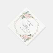 Blush Flowers, Pink Flowers, Boho, Birthday Serviette (Ecke)