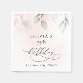 Blush Flowers, Pink Flowers, Boho, Birthday Serviette (Vorderseite)