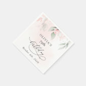 Blush Flowers, Pink Flowers, Boho, Birthday Serviette (Ecke)