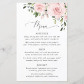 Blush Flowers, Pink Flowers, Boho, Wedding Menu (Vorderseite)