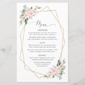 Blush Flowers, Pink Flowers, Boho, Wedding Menu (Vorderseite)