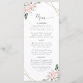 Blush Flowers, Pink Flowers, Boho, Wedding Menu Menükarte (Vorderseite)