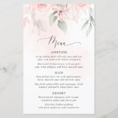 Blush Flowers, Pink Flowers, Bridal Shower Menu (Vorderseite)