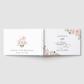 Blush Flowers, Pink Flowers, Greenery, Birthday Gästebuch (Voll)