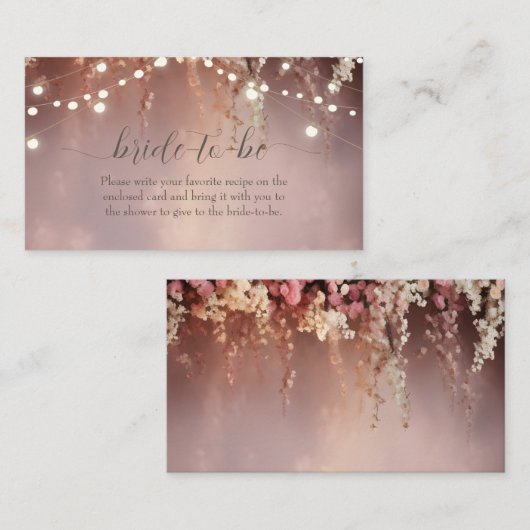 Blush Flowers String Lights Begleitkarte (Vorne/Hinten)