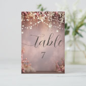 Blush Flowers String Lights Einladung (Stehend Vorderseite)