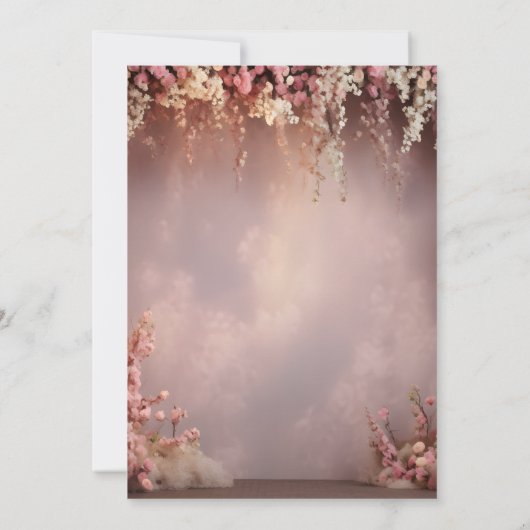 Blush Flowers String Lights Save The Date (Rückseite)