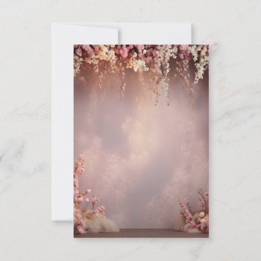 Blush Flowers String Lights Wedding Einladung (Rückseite)