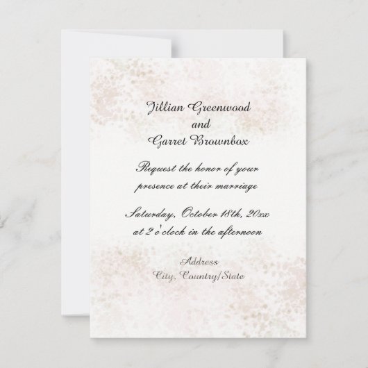 Blush Flush Wedding Einladung (Vorderseite)