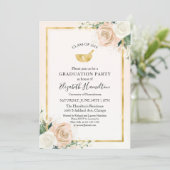 Blush & Foil Gold Pharmacy School Grad Party Foto Einladung (Stehend Vorderseite)