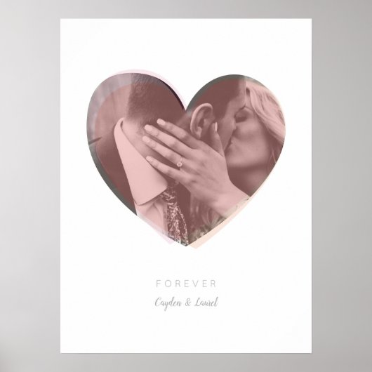 Blush Forever Heart Liebe Custom Foto Print Poster (Vorne)