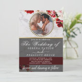 Blush-Foto auf einer Hochzeit Einladung (Stehend Vorderseite)