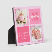 Blush Foto Begrüßung des Neugeborenen-Mädchen Gebu Fotoplatte (Vorderseite)