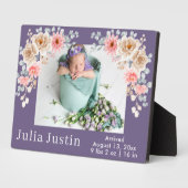 Blush Foto Begrüßung des Neugeborenen-Mädchen Gebu Fotoplatte (Seite)